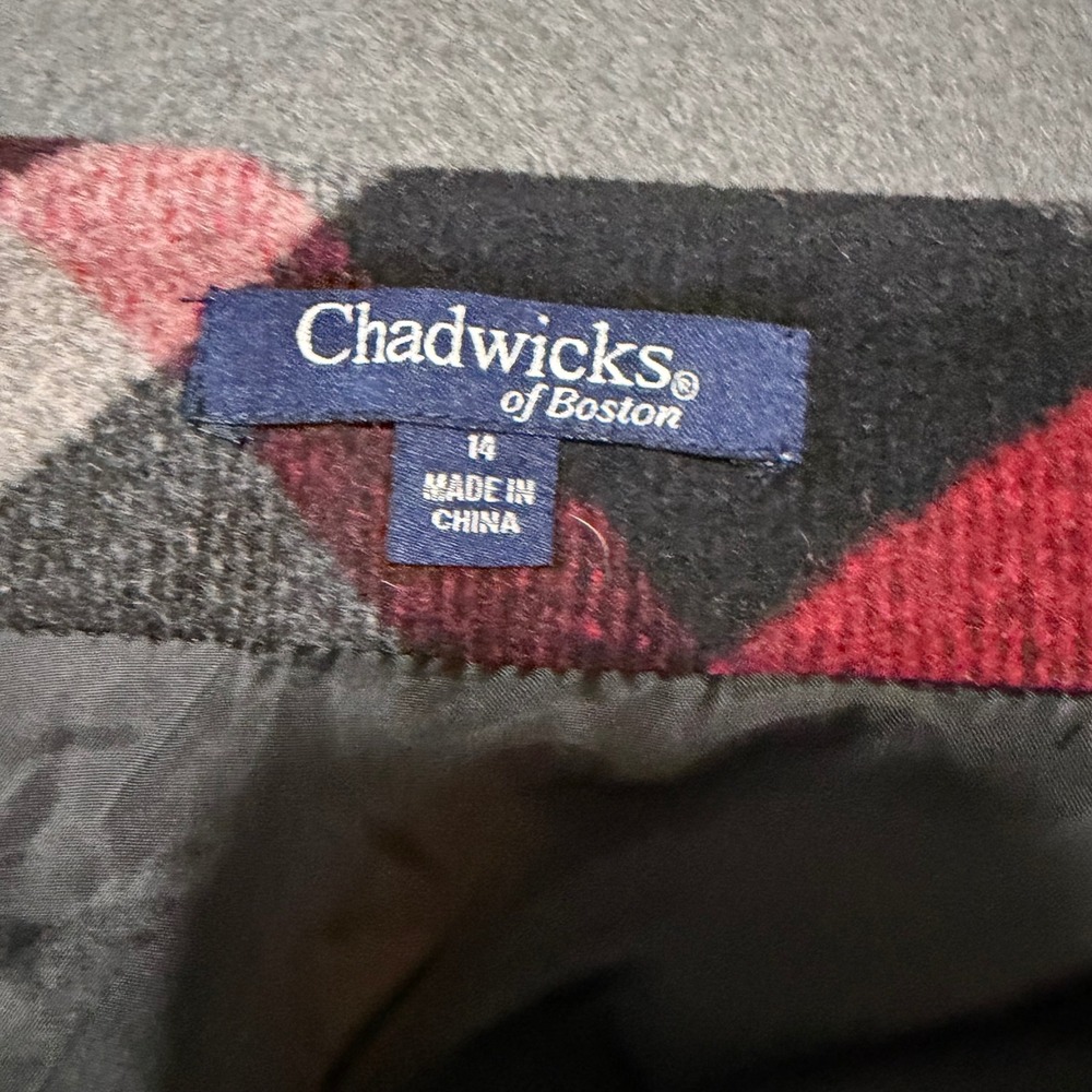 Chadwicks Wool Blend Red Plaid Tartan Fall Black Core Academic Holiday Preppy - Picture 5 of 9